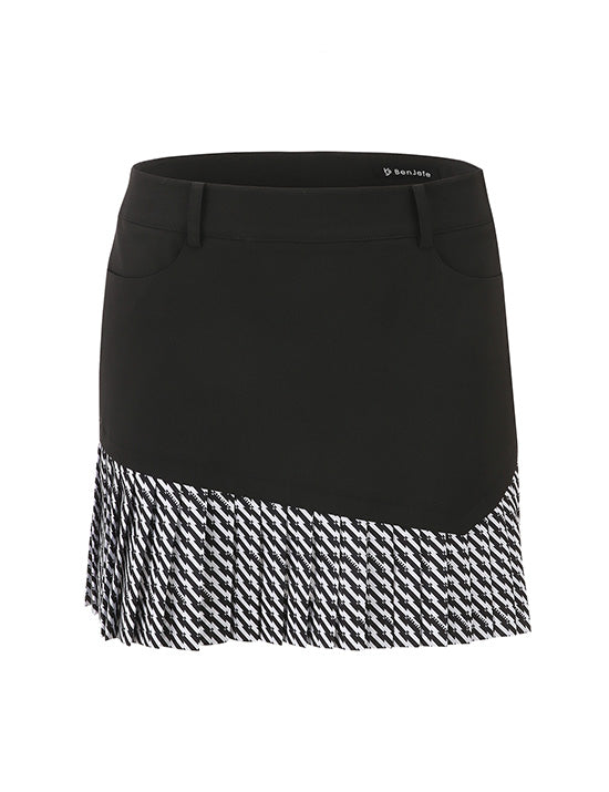 Benjefe Pattern Hem Culottes - Black 67