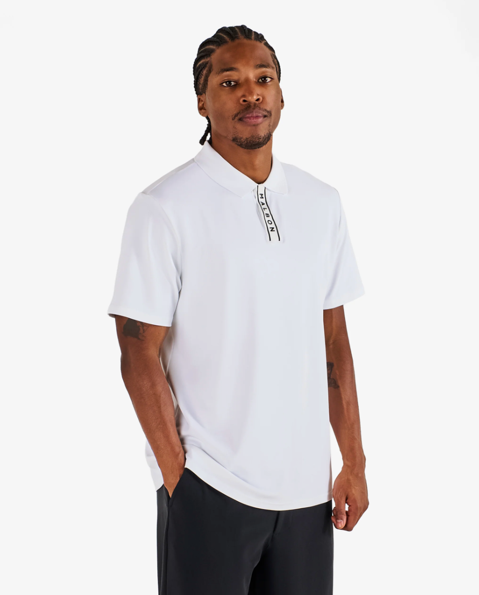 Malbon Men's Block Placket Polo
