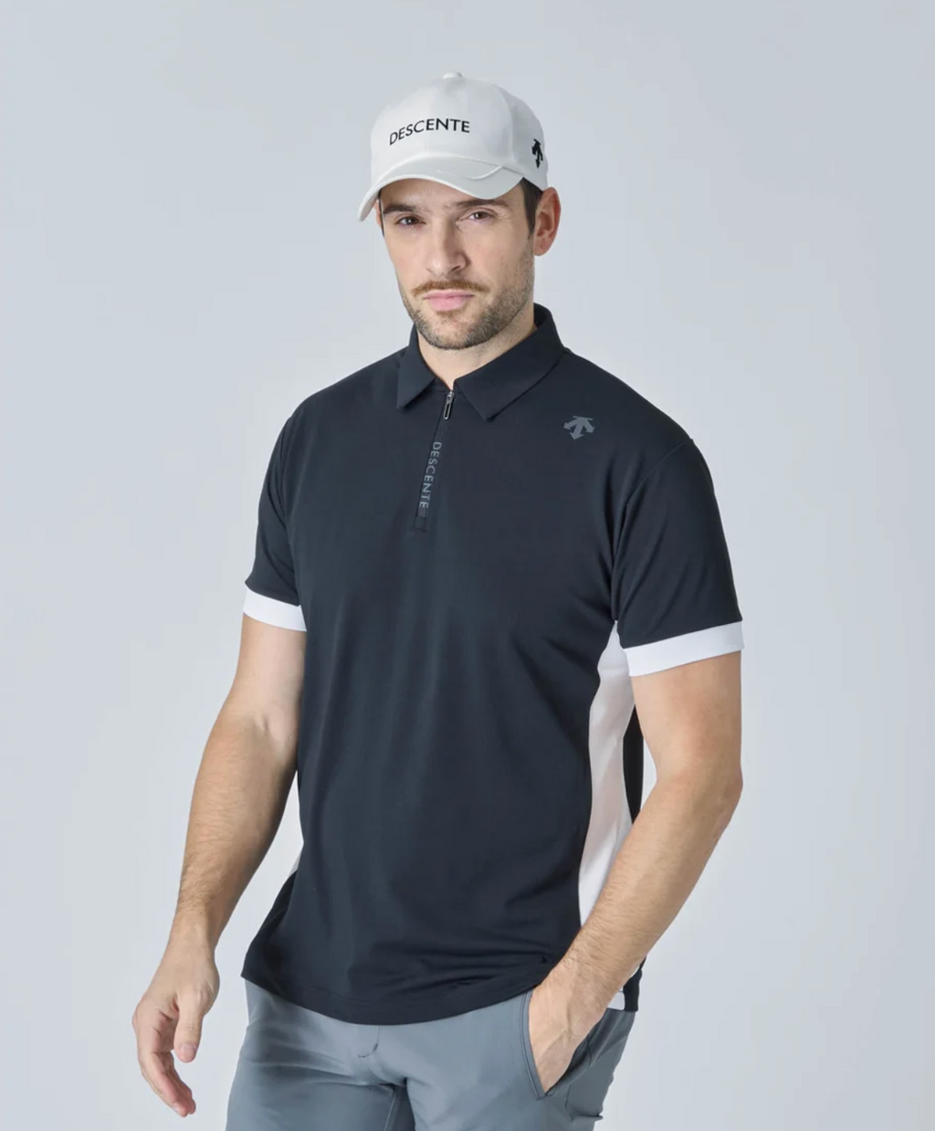Descente Men's SUNSCREEN pique half-zip shirt