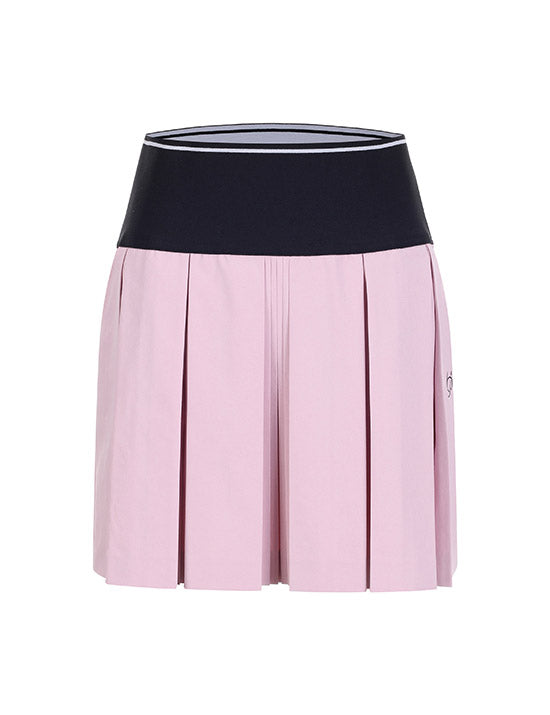 Benjefe All Band Pleated Skirt - Pink 73