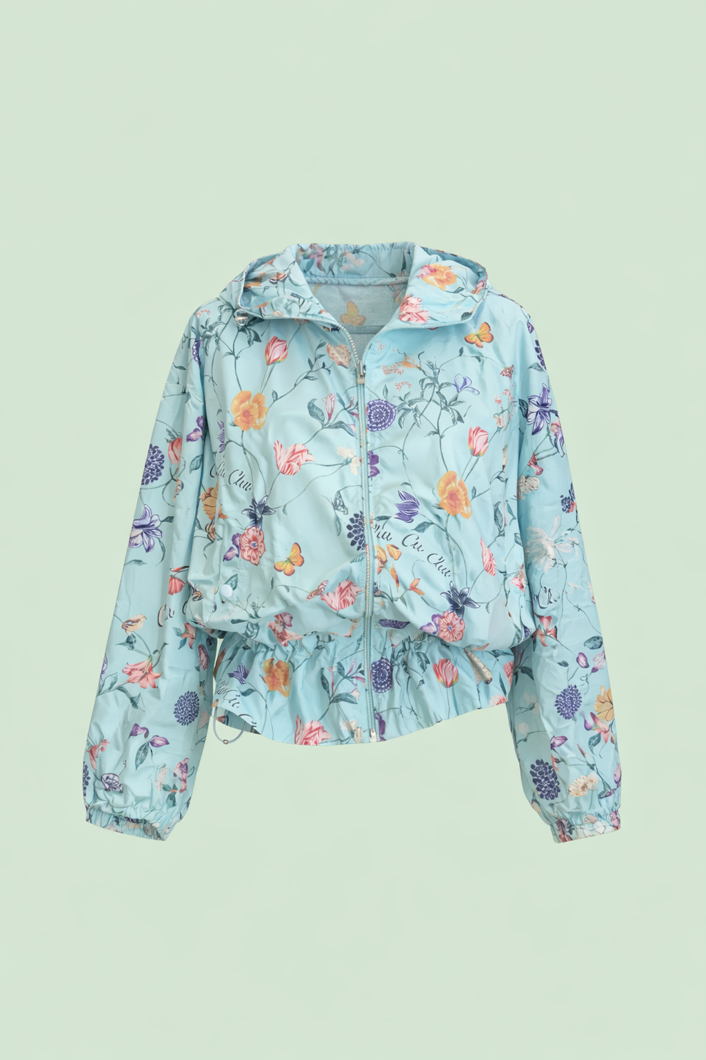 CHUCUCHU Floral Windbreaker - Blue Small