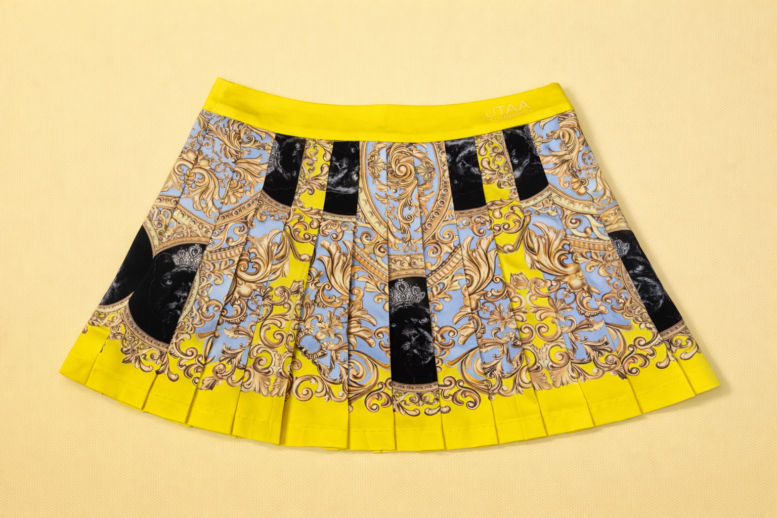 UTAA Folding Baroque Pleats Skirt - Yellow Medium