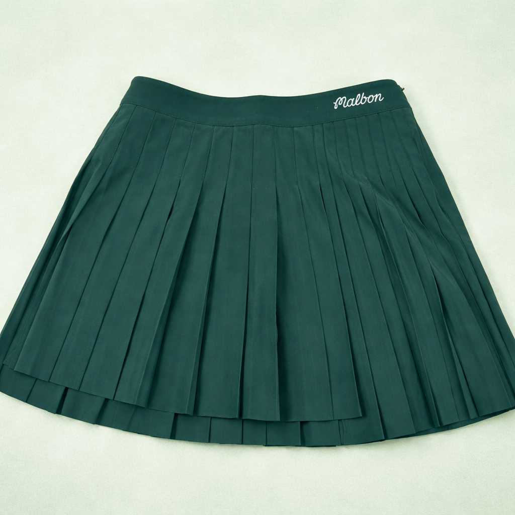 Malbon Unbalanced Pleated Skirt - Green 70