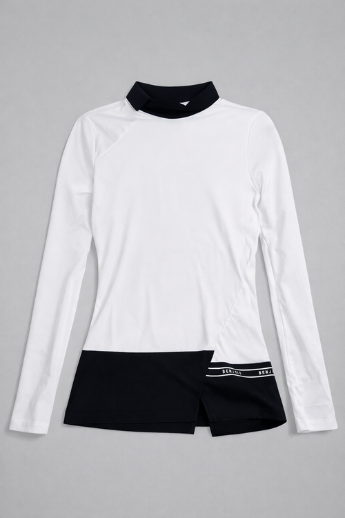 Benjefe Mock Neck Golf Top - White 95