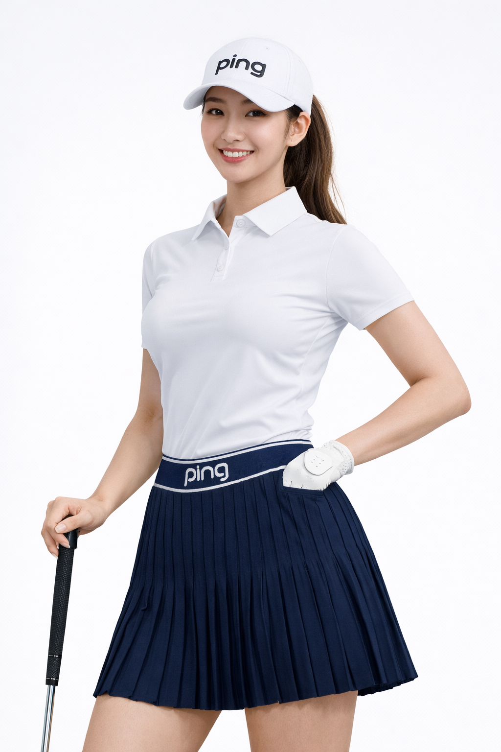 Ping Pleated Knit Golf Skirt - Navy 67