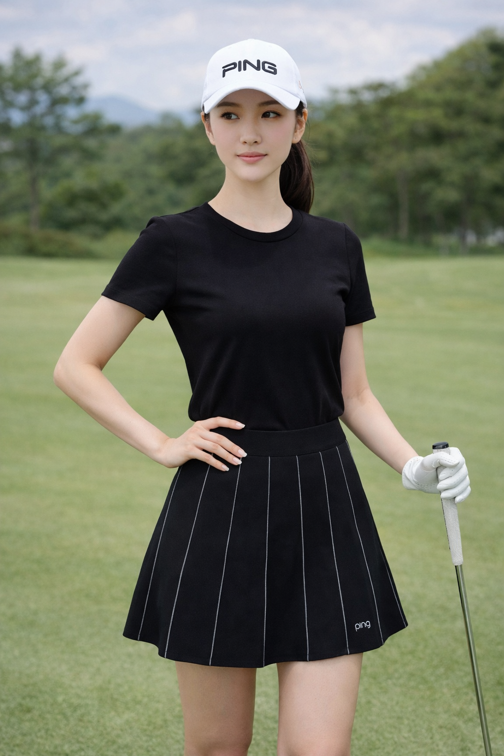 Ping Line Pleated Culottes - Black 70