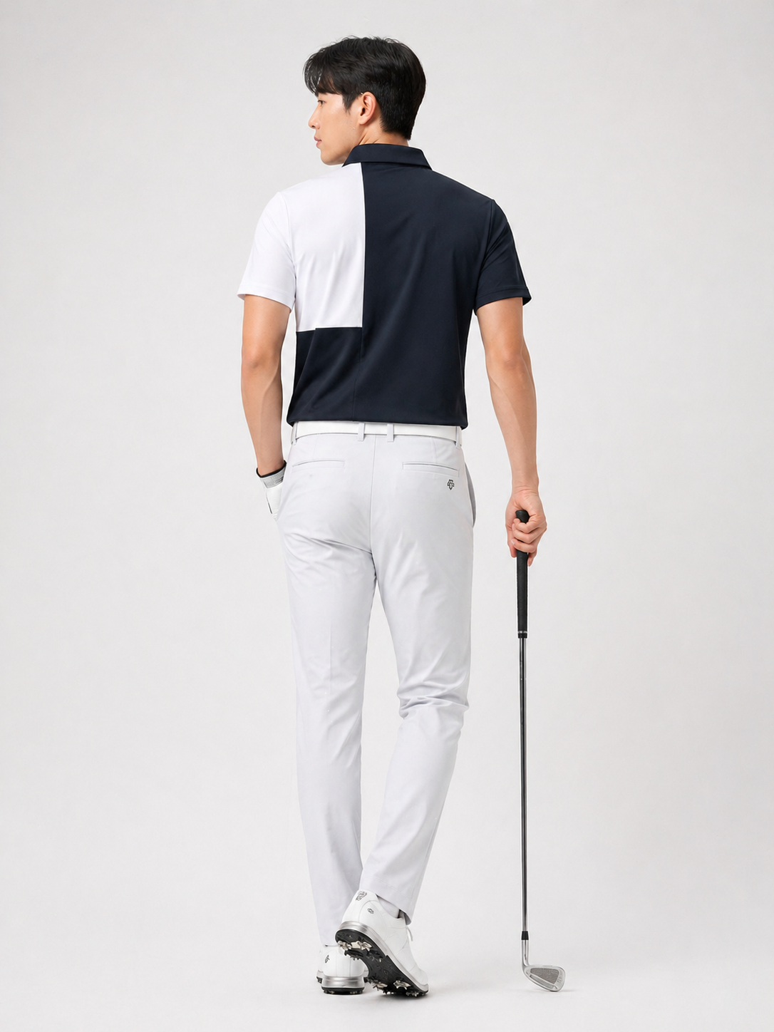 Descente Men's Half Color Block Polo Shirt